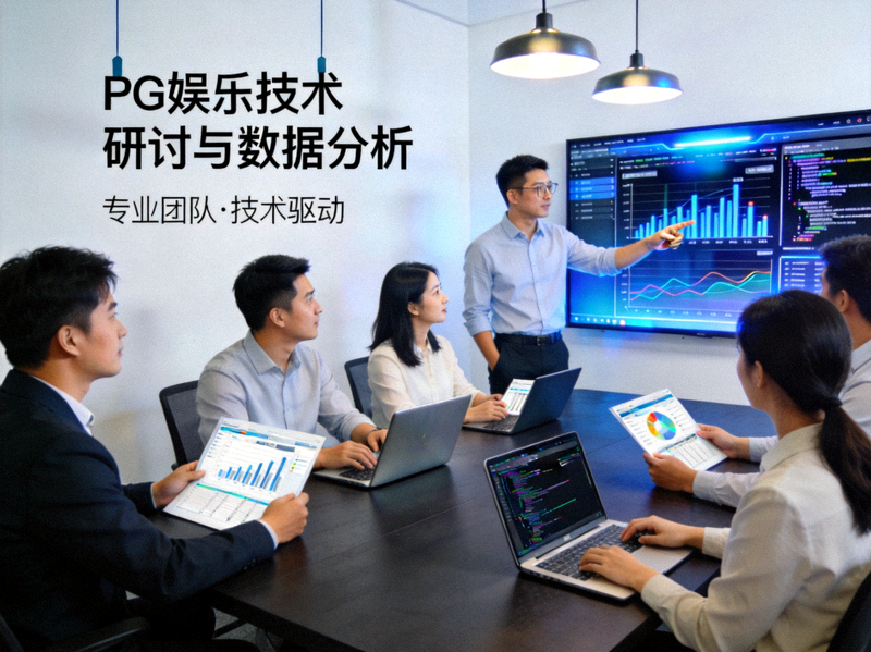 PG娱乐技术团队进行产品研讨与数据分析 - 展示品牌背后的技术实力与专业精神